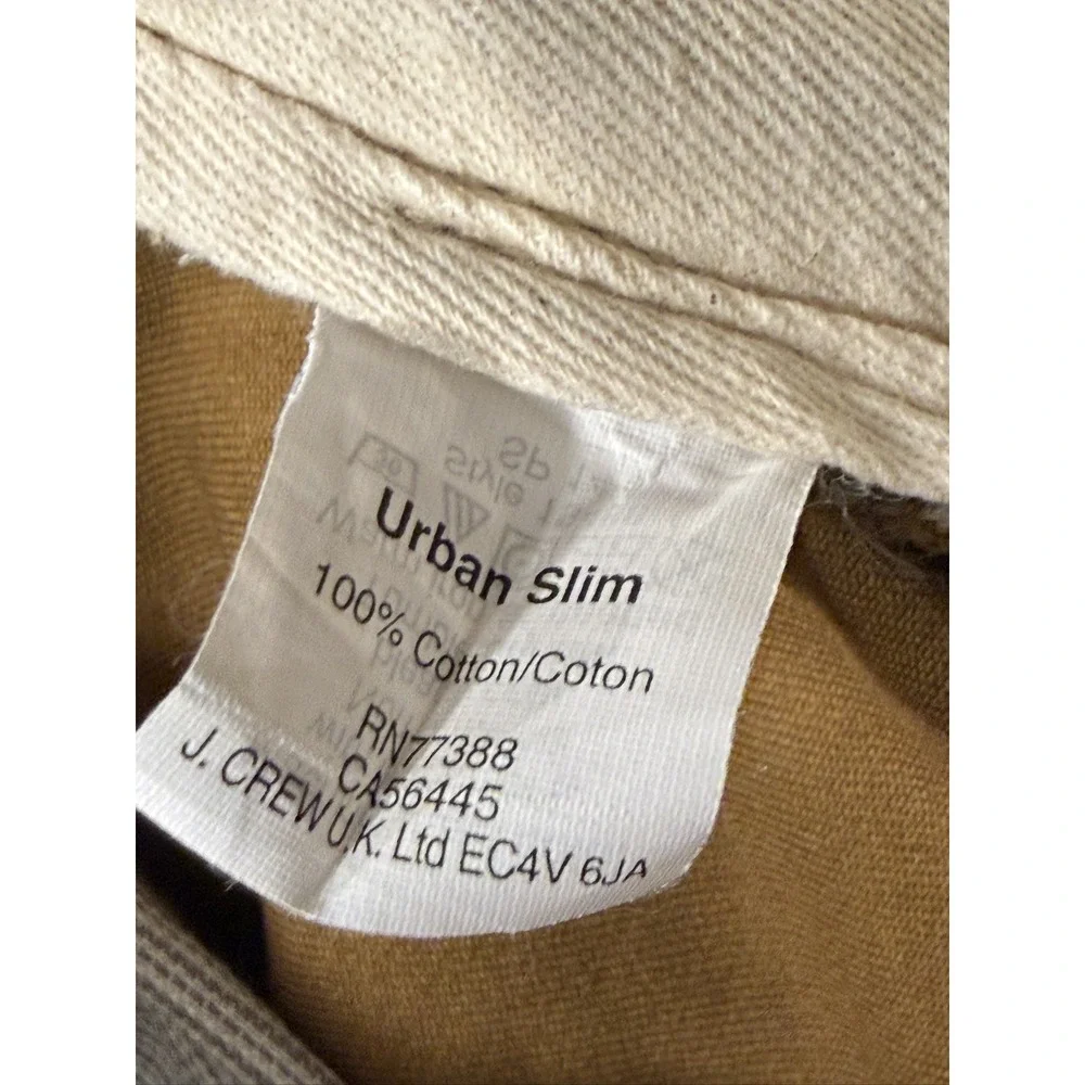 J.Crew Broken In Mens Urban Slim Pants 34x30 Brown 100% Cotton Chinos